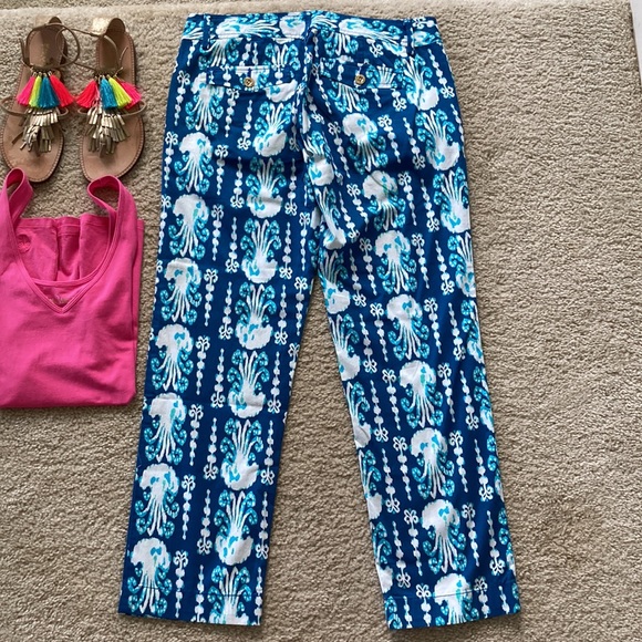 Lilly Pulitzer Cocoanut Walk Crop Indigo Get In Line - Picture 4 of 8